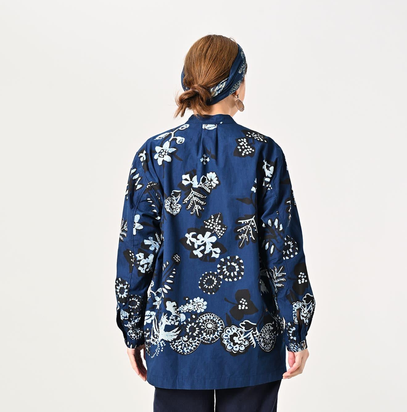 Indigo Fushicho Easy Stand Collar Shirt (Size 2) - 45R by 45rpm studio - Image 5