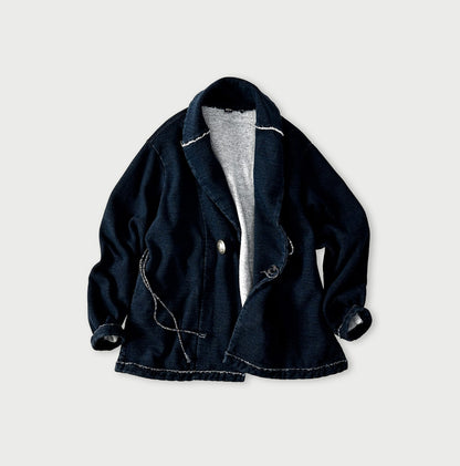 45R Indigo Cotton Fleece 908 Mountain Shawl