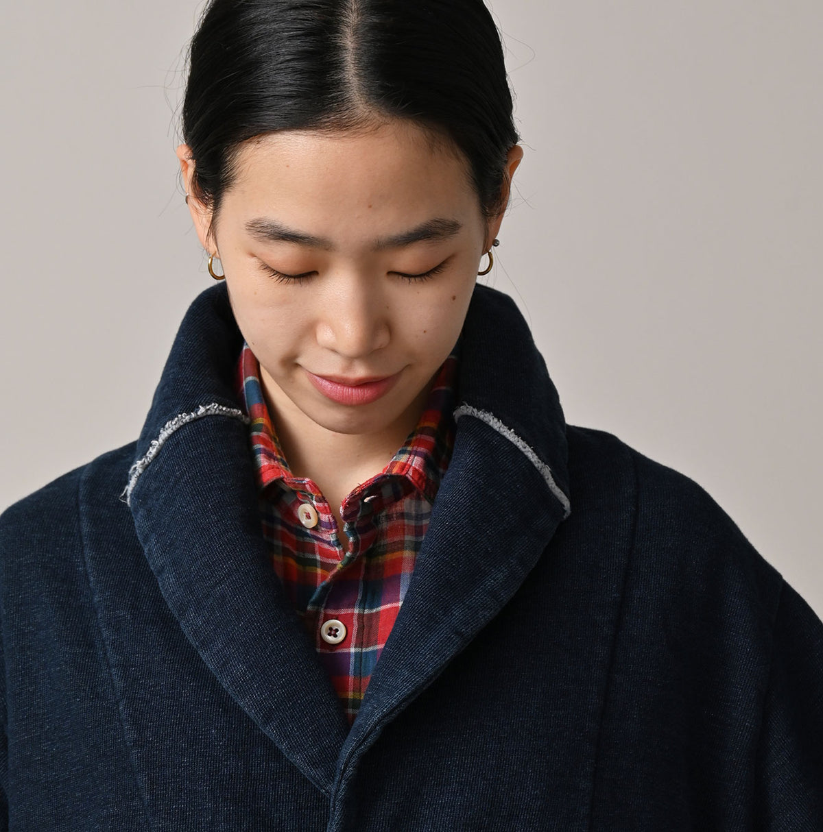 45R Indigo Cotton Fleece 908 Mountain Shawl