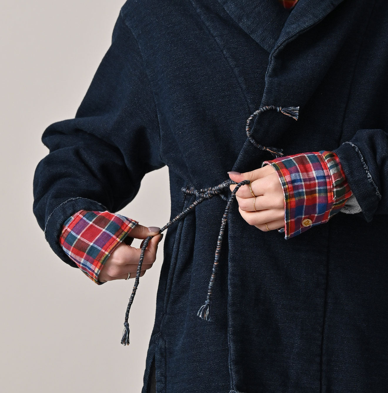 45R Indigo Cotton Fleece 908 Mountain Shawl