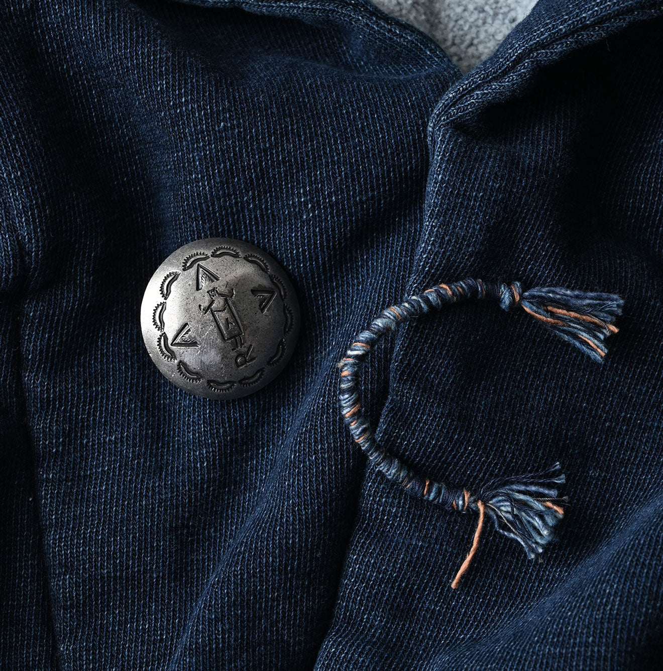 45R Indigo Cotton Fleece 908 Mountain Shawl