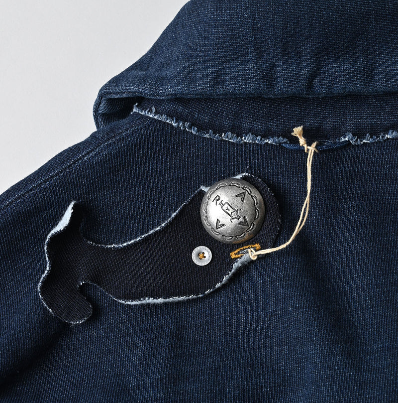 45R Indigo Cotton Fleece 908 Mountain Shawl