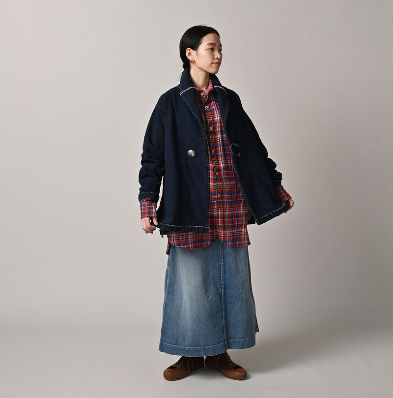 45R Indigo Cotton Fleece 908 Mountain Shawl