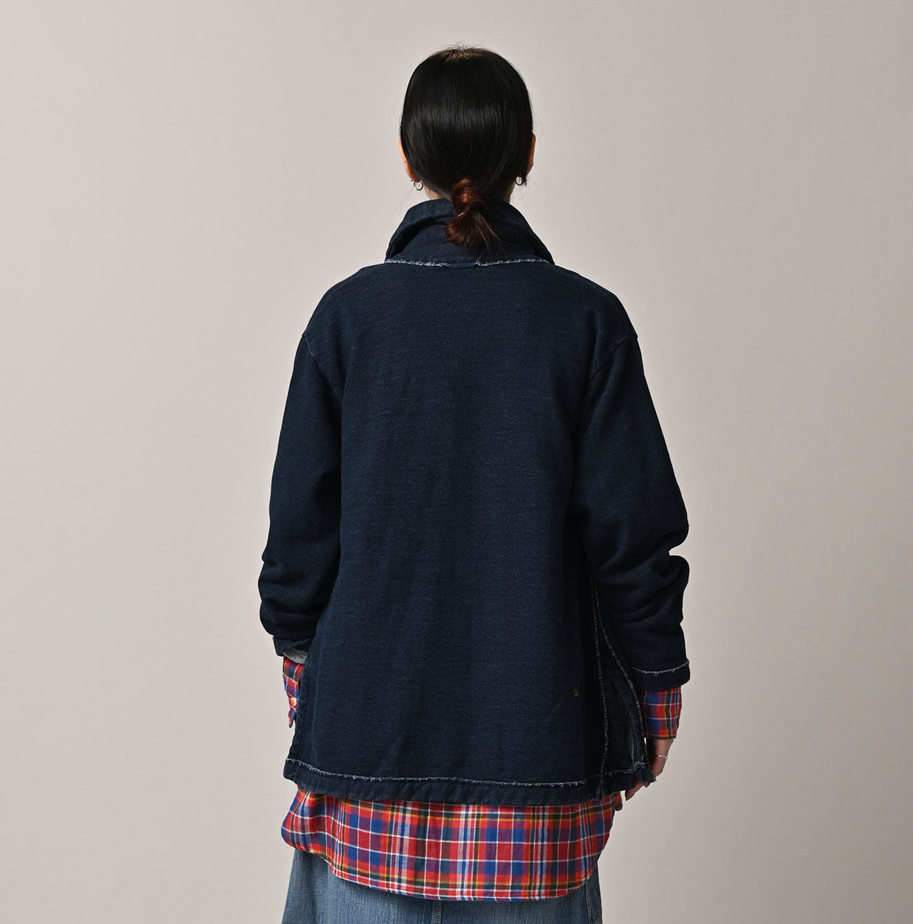 45R Indigo Cotton Fleece 908 Mountain Shawl