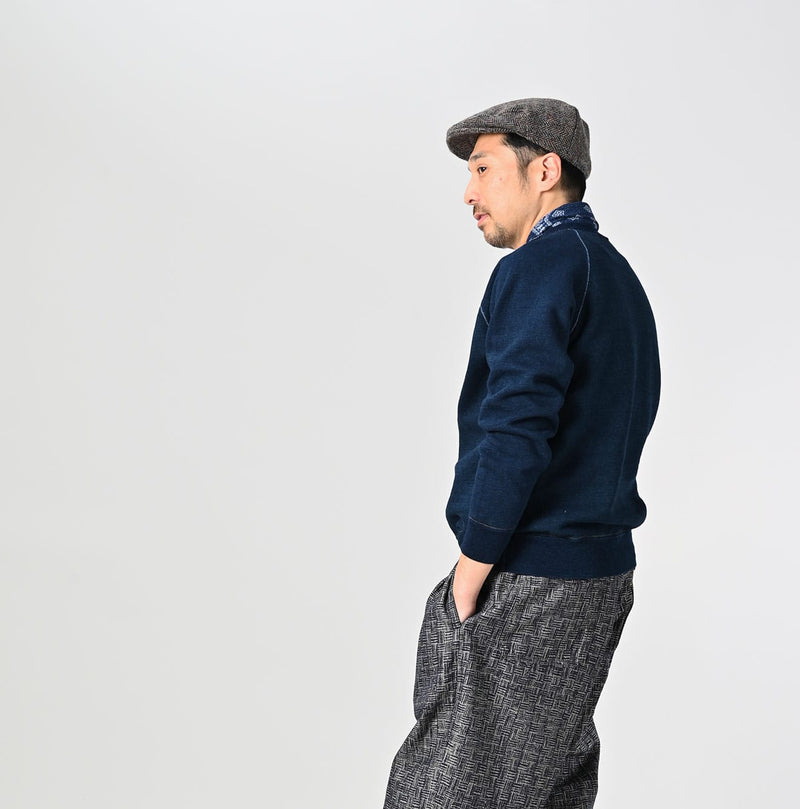 45R Indigo Cotton Fleece Raglan Sweatshirt