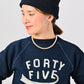 45R Indigo Cotton Fleece Raglan Sweatshirt
