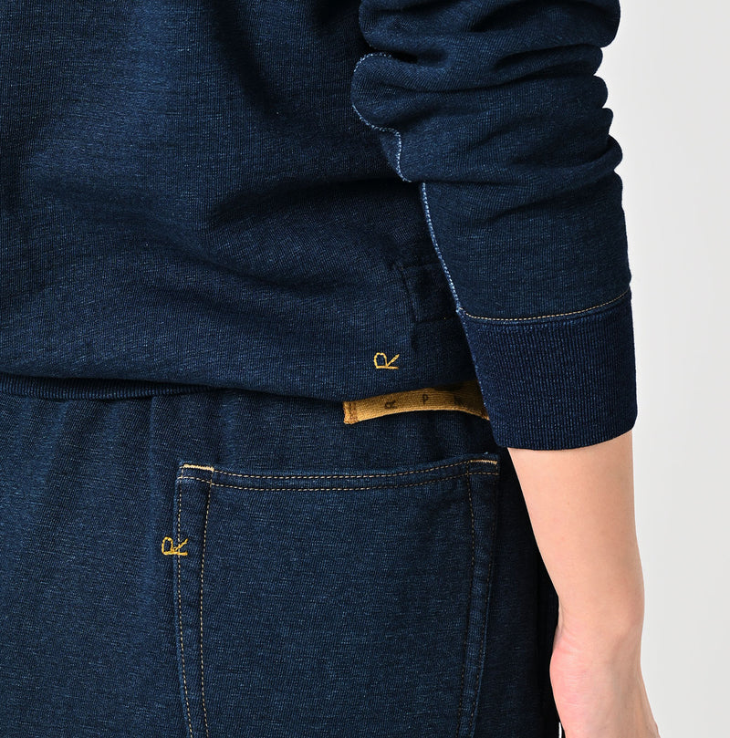 45R Indigo Cotton Fleece Raglan Sweatshirt