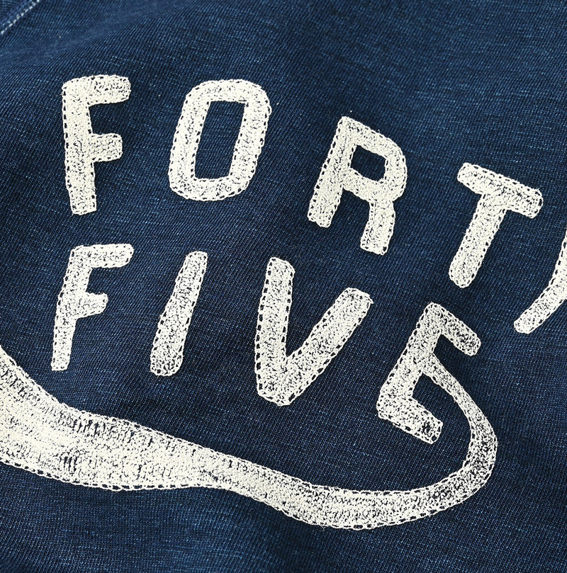 45R Indigo Cotton Fleece Raglan Sweatshirt - Image 14