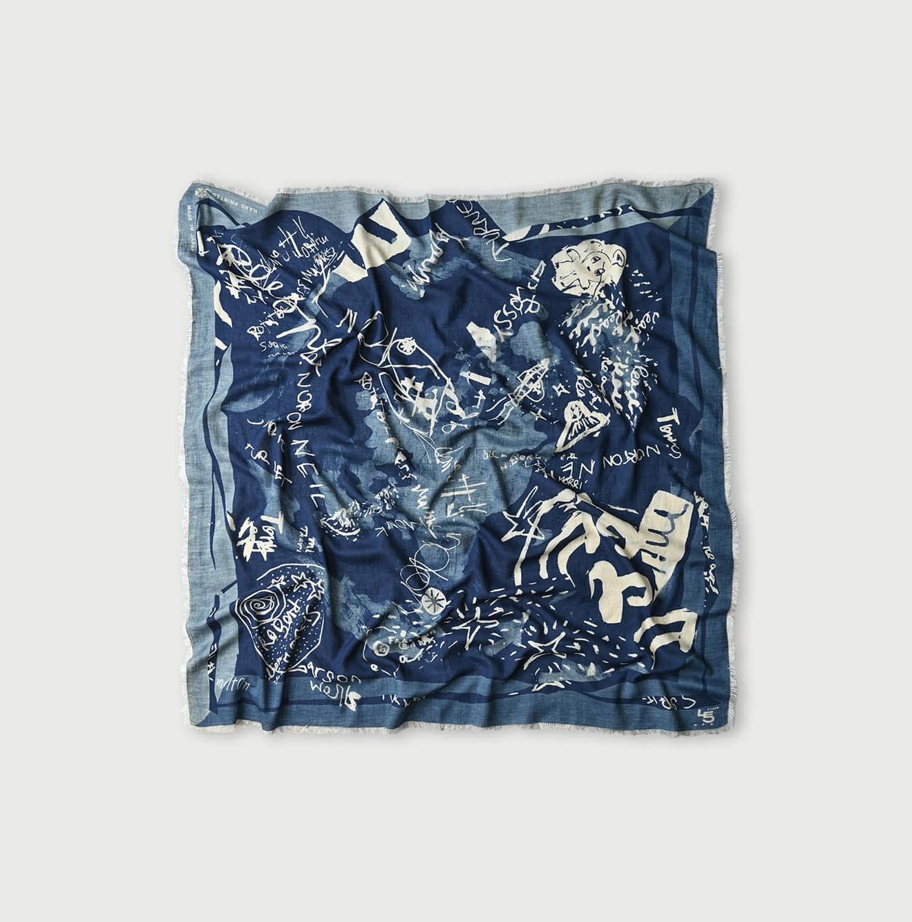 45R Indigo Supima Twill Graffiti Furoshiki - Image 1