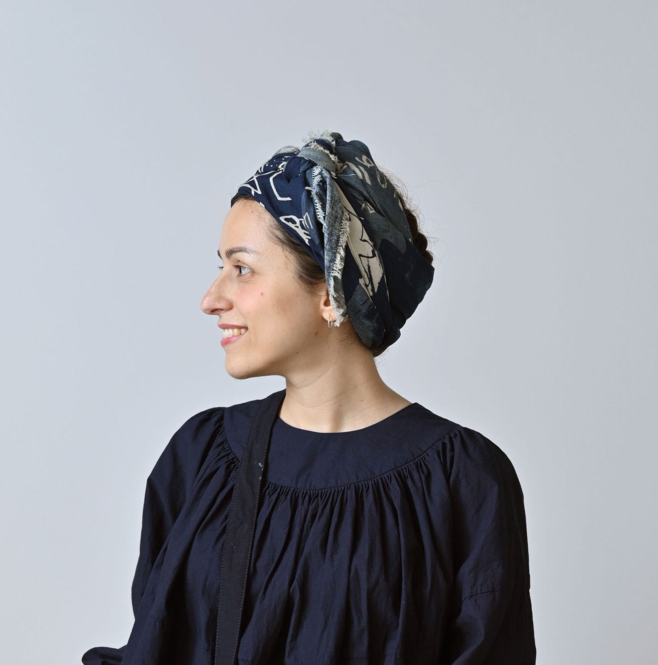 45R Indigo Supima Twill Graffiti Furoshiki