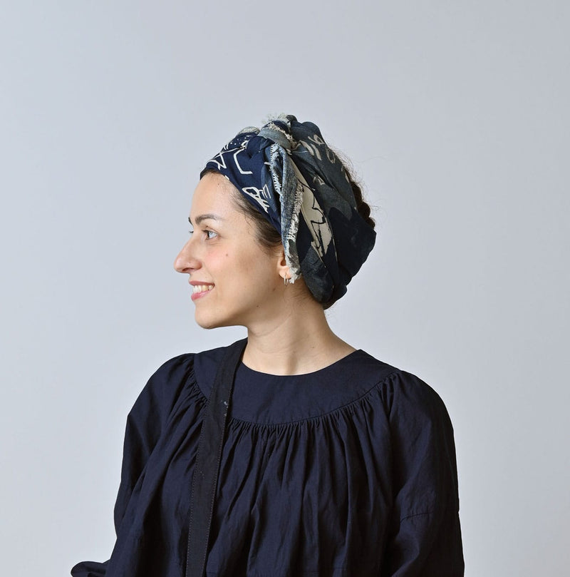 45R Indigo Supima Twill Graffiti Furoshiki - Image 9