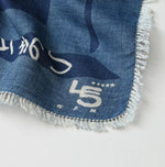 45R Indigo Supima Twill Graffiti Furoshiki