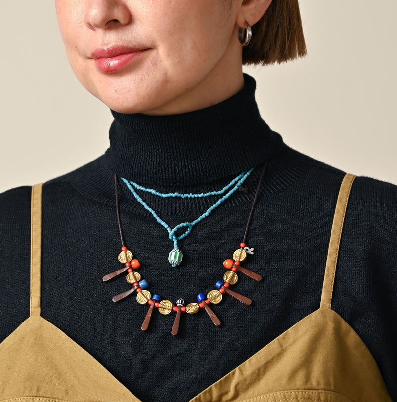 45R Turquoise Antique Beads Necklace