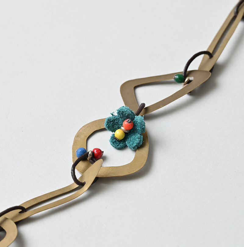 45R Circle Triangle Square Brass Necklace