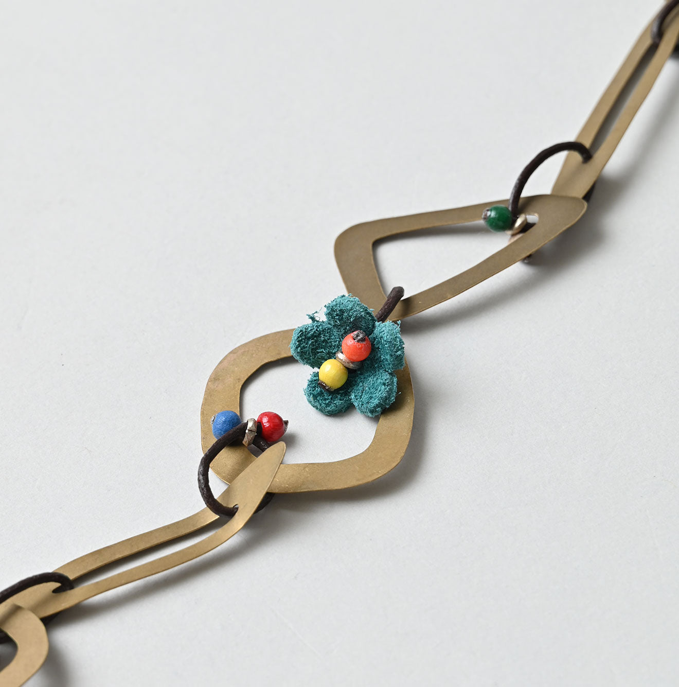 45R Circle Triangle Square Brass Necklace