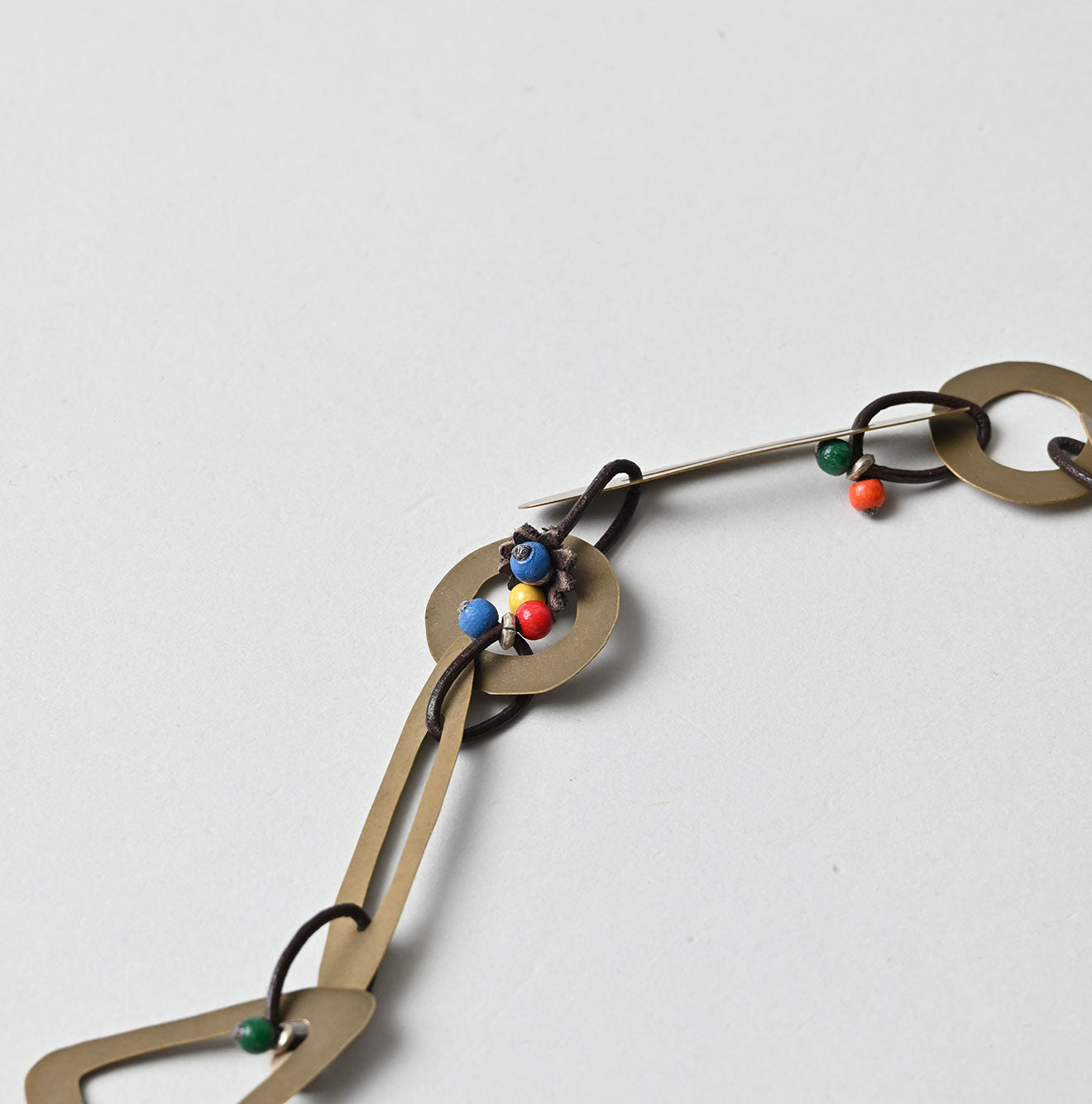 45R Circle Triangle Square Brass Necklace