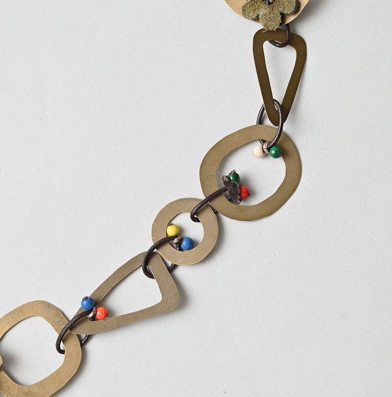 45R Circle Triangle Square Brass Necklace