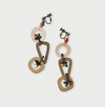 Circle Triangle Square Brass Necklace Earrings