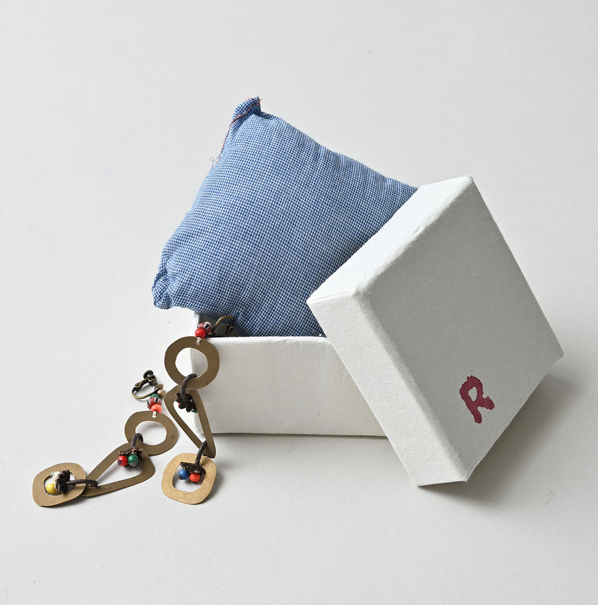 45R Circle Triangle Square Brass Necklace Earrings