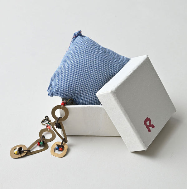 45R Circle Triangle Square Brass Necklace Earrings