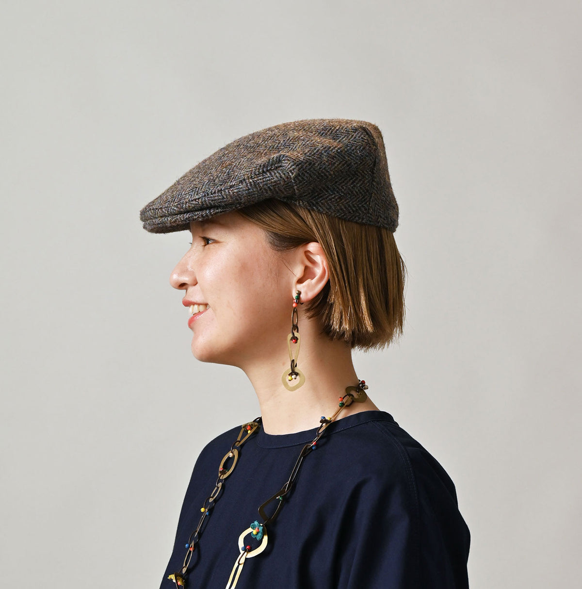 45R Circle Triangle Square Brass Necklace Earrings