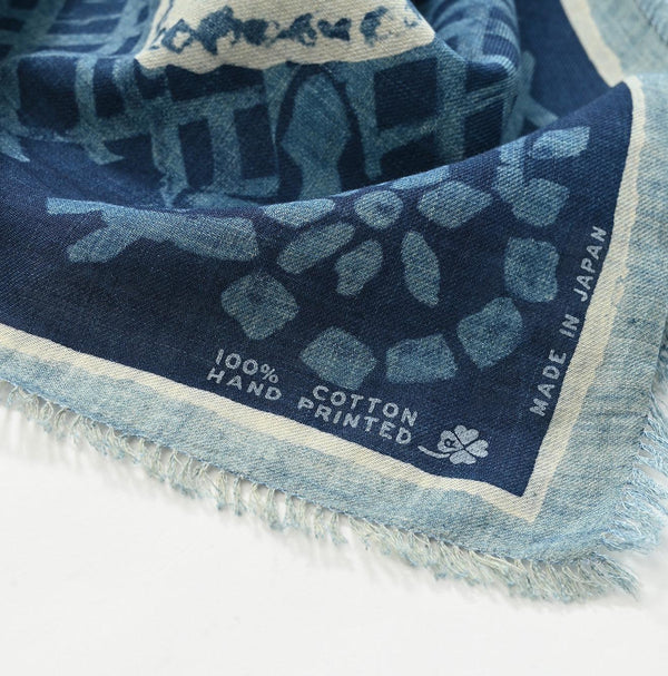 Indigo Supima Twill Calender Flower FUROSHIKii - 45R by 45rpm studio