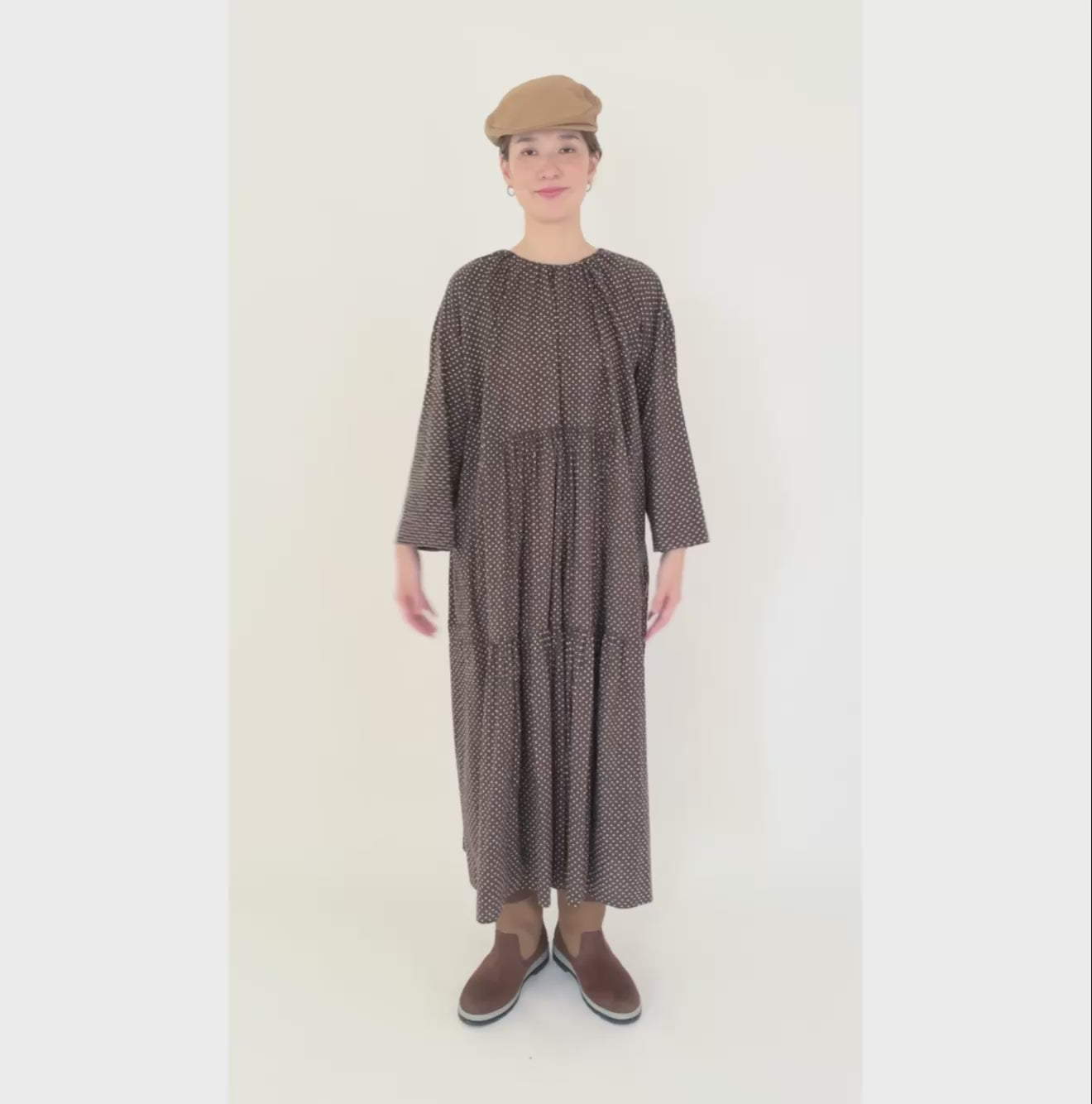 Indigo Tappet Dots Tiered Dress