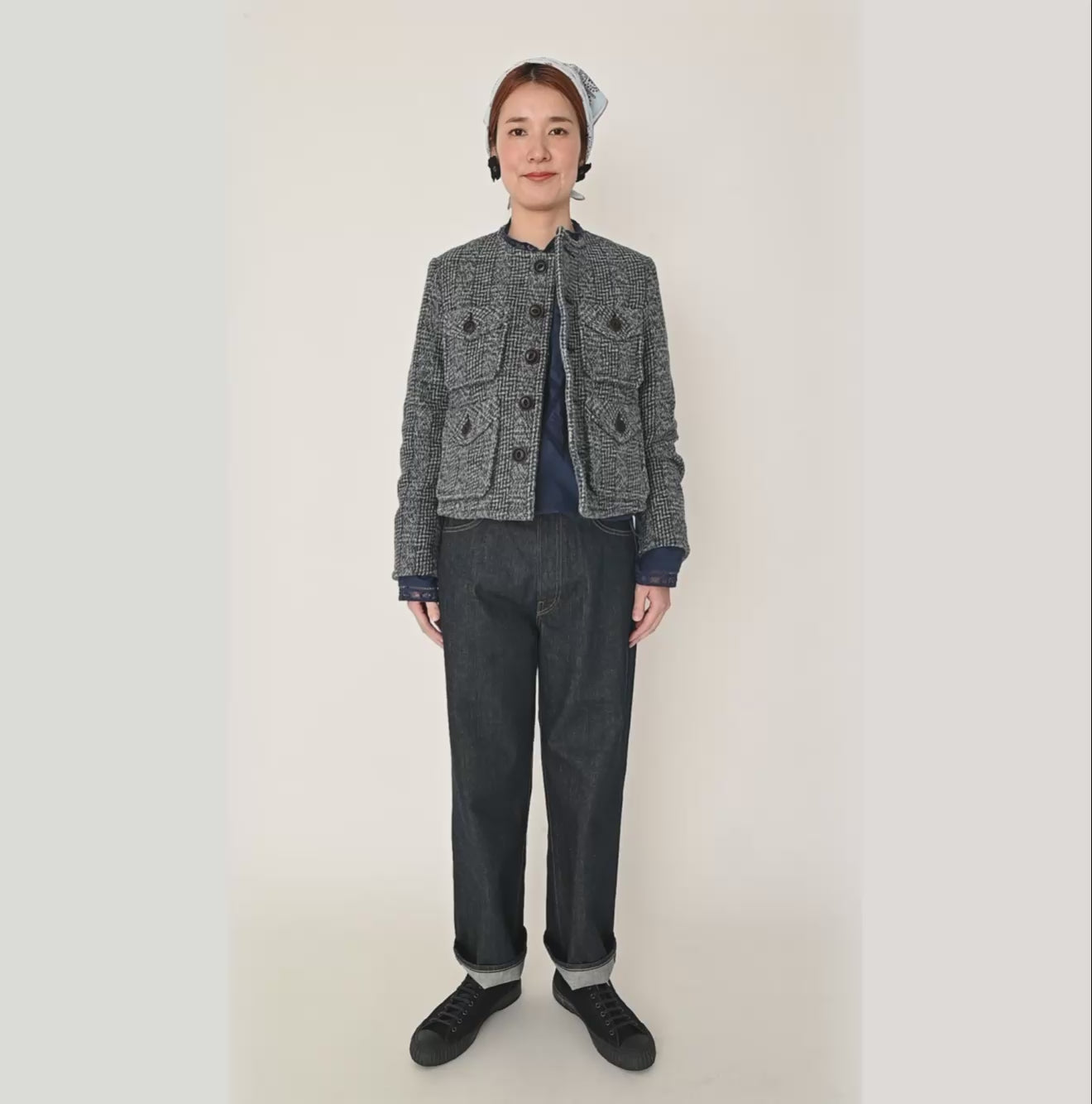 Ai Indigo Tamatebako Tweed Annie Jacket – 45R Global